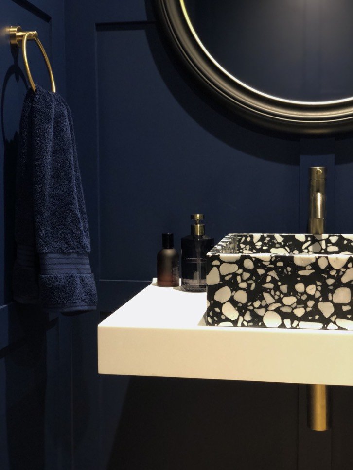 Tarporley Interior Design, completed guest WC designed by Helena Smith.