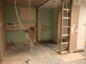 Construction phase of a project designed by Helena Smith Interiors.