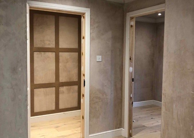 Construction phase of a luxury home renovation in Knutsford. Interior design by Helena Smith Interiors.