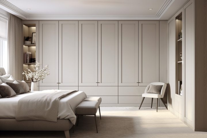 Bespoke built-in wardrobes designed by Helena Smith Interiors.