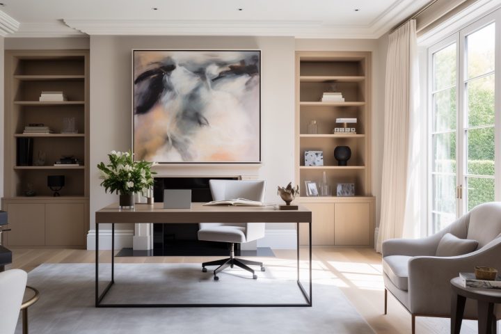 Modern Alderley Edge Home Office designed by Helena Smith Interiors.
