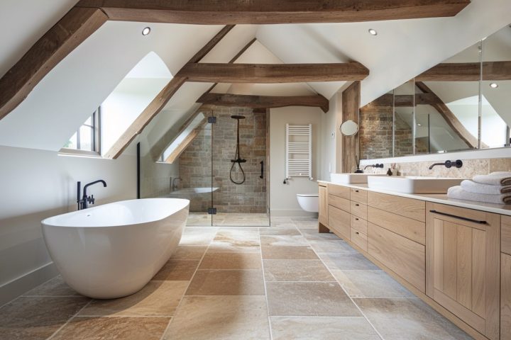 Barn Conversion Master Bathroom Designed by Helena Smith Interiors