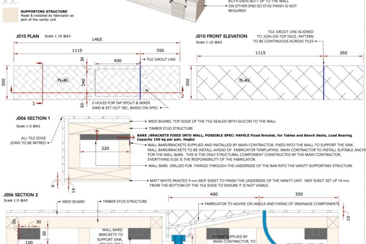 Interior design during construction planning drawings