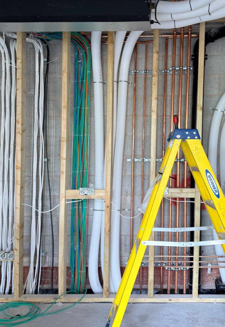 Interior design at first fix stage on a residential new build